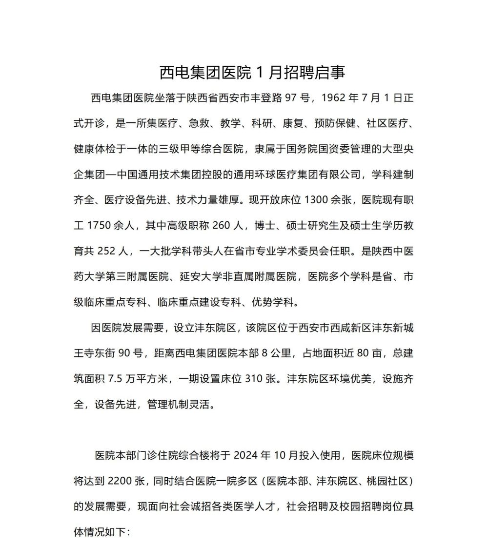 西电医院1月招聘启事_00